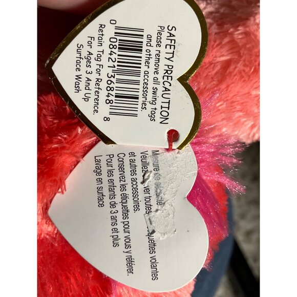 Ty Beanie Boo's Gilda Pink Flamingo 2018 Silk Plush Toy Blue Glitter Eyes - Picture 11 of 14